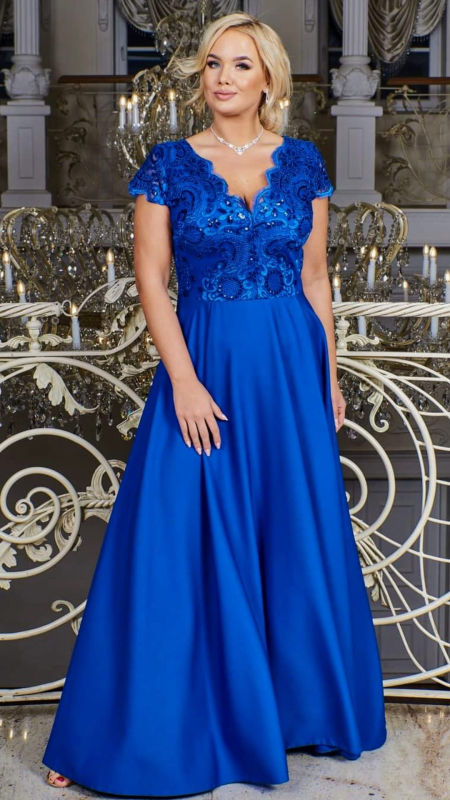 CRYSTAL MAXI SUKIENKA PLUS SIZE Z KORONKĄ CHABROWA