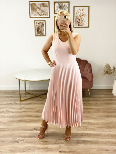 FERRE MIDI SUKIENKA Z PLISOWANYM DOŁEM RÓŻOWA 1D3013