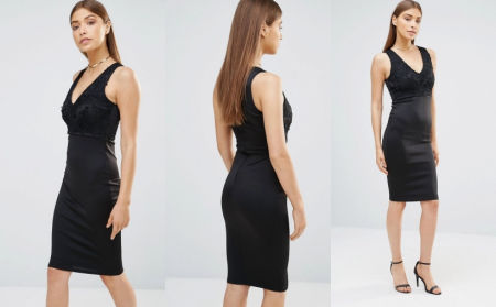 CZARNA OŁÓWKOWA SUKIENKA 1D620