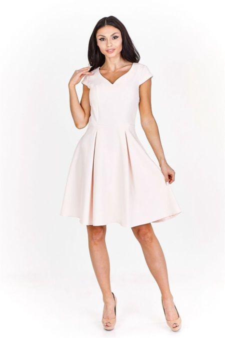 KOKTAJLOWA ROZKLOSZOWANA SUKIENKA RÓŻOWA 1D2092