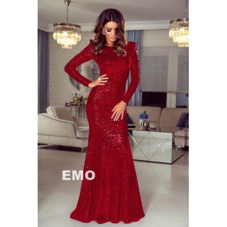 MARISA CEKINOWA SUKIENKA  MAXI O KROJU SYRENKI BORDOWA