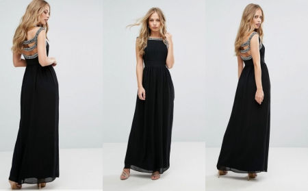 PLISOWANA SZYFONOWA MAXI SUKIENKA CZARNA 1D2642