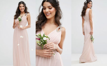 SEVILLA 4 PLISOWANA SZYFONOWA SUKIENKA MAXI JASNO RÓŻOWA 1D1252