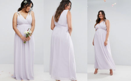 SEVILLA 4 PLUS SIZE PLISOWANA SZYFONOWA SUKIENKA MAXI WRZOSOWA 1D1446