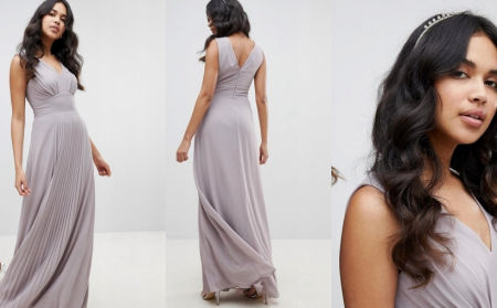 SEVILLA 5 SZYFONOWA SUKIENKA MAXI Z PLISOWANIEM Z PRZODU WRZOSOWA 1D2279 1D2400