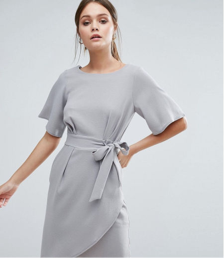 SUKIENKA O PROSTYM KROJU Z ZAKŁADANYM DOŁEM SZARA 1D518